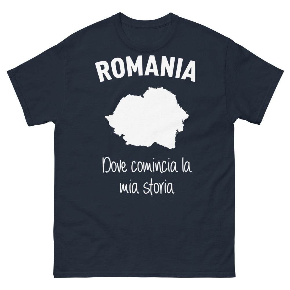 T-Shirt Romania blu scuro - Dove comincia la mia storia