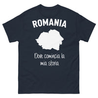 Thumbnail for T-Shirt Romania blu scuro - Dove comincia la mia storia