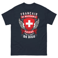 Thumbnail for T-shirt Français-Suisse marine - Français de naissance, Suisse par la grâce