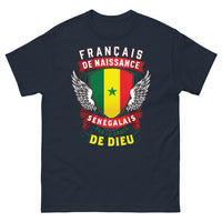 Thumbnail for T-shirt Français de naissance, Sénégalais marine - Français de Naissance, Sénégalais par la Grâce de Dieu