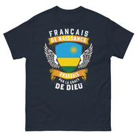 Thumbnail for T-shirt Français/Rwandais marine - Français de naissance, Rwandais par la grâce de Dieu