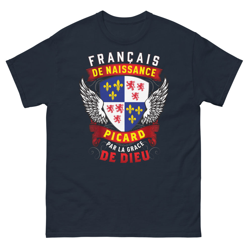 T-shirt Picard marine - Français de naissance « par la Grâce de Dieu »