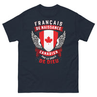 Thumbnail for T-shirt Français de naissance marine - Français de naissance, Canadien par la grâce