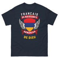 Thumbnail for T-shirt Français de naissance, Arménien marine - Français de naissance, Arménien par la grâce de Dieu