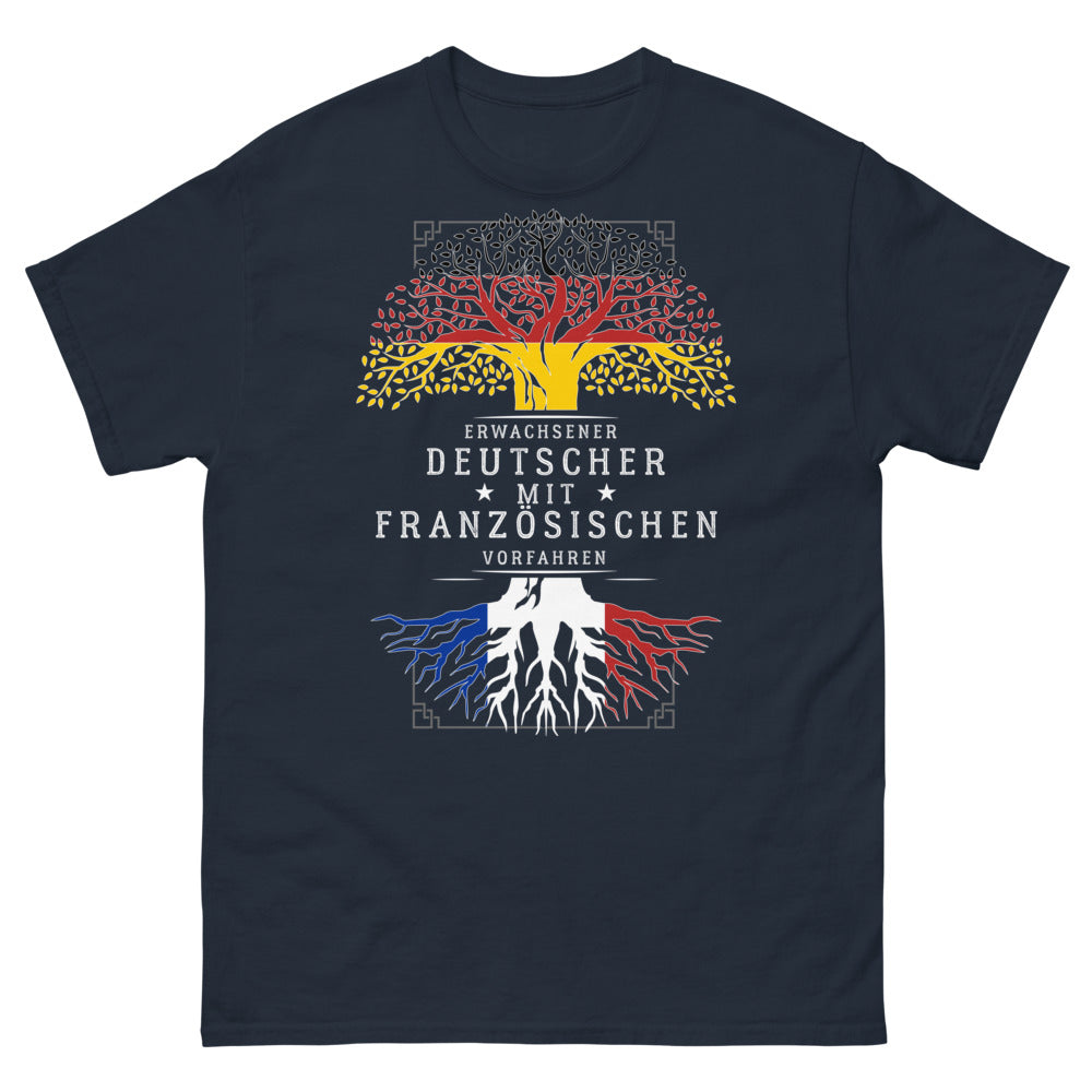 T-shirt Allemand marine - Erwachsener Deutscher mit französischen Vorfahren