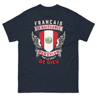 Thumbnail for T-shirt Français-Péruvien marine - Français de naissance, Péruvien par la grâce