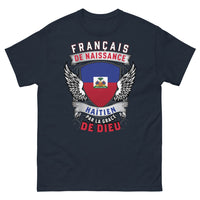 Thumbnail for T-shirt Franco-Haïtienne marine - Français de naissance, Haïtien par la grâce de Dieu