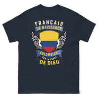 Thumbnail for T-shirt Franco-colombien marine - Français de naissance, Colombien par la Grâce de Dieu