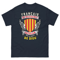 Thumbnail for T-shirt Catalan marine - Français de naissance, Catalan par la grâce de Dieu