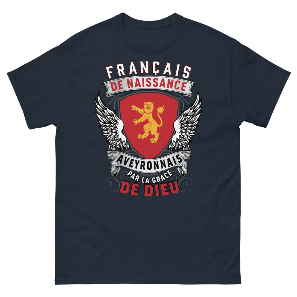 T-shirt Aveyronnais marine - Aveyronnais par la Grâce de Dieu