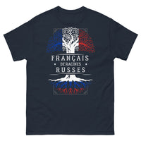 Thumbnail for T-shirt Français de racines russes marine - Tour Eiffel et mystère sibérien
