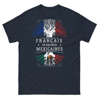 Thumbnail for T-shirt Franco-mexicain marine - design sombre, humour nostalgique
