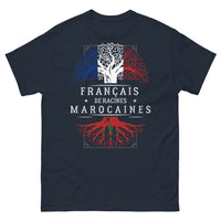 Thumbnail for T-shirt Français de racines marocaines marine - design sobre et nostalgie