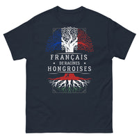 Thumbnail for T-shirt Français de racines hongroises marine - Clin d'œil franco-hongrois