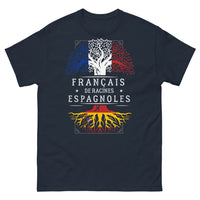 Thumbnail for T-shirt Français de racines espagnoles marine - design sombre, clin d'œil humoristique