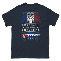 Thumbnail for T-shirt Racines cubaines marine - Français de Racines Cubaines