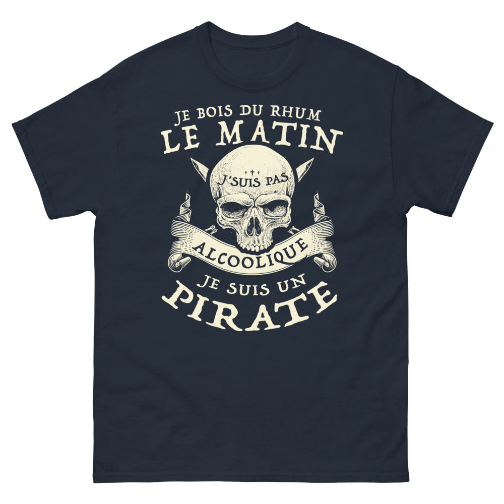 T-shirt Pirate marine - Je ne suis pas alcoolique, je suis un pirate