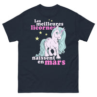 Thumbnail for T-shirt Licorne Mars marine - Les Meilleures Licornes Naissent en Mars
