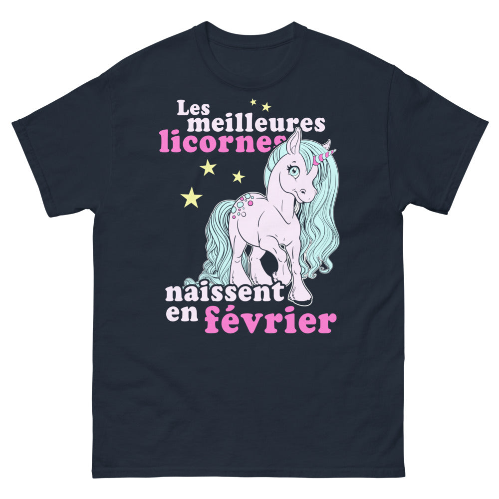 T-shirt Février marine - Les meilleures licornes naissent en février