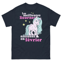 Thumbnail for T-shirt Février marine - Les meilleures licornes naissent en février