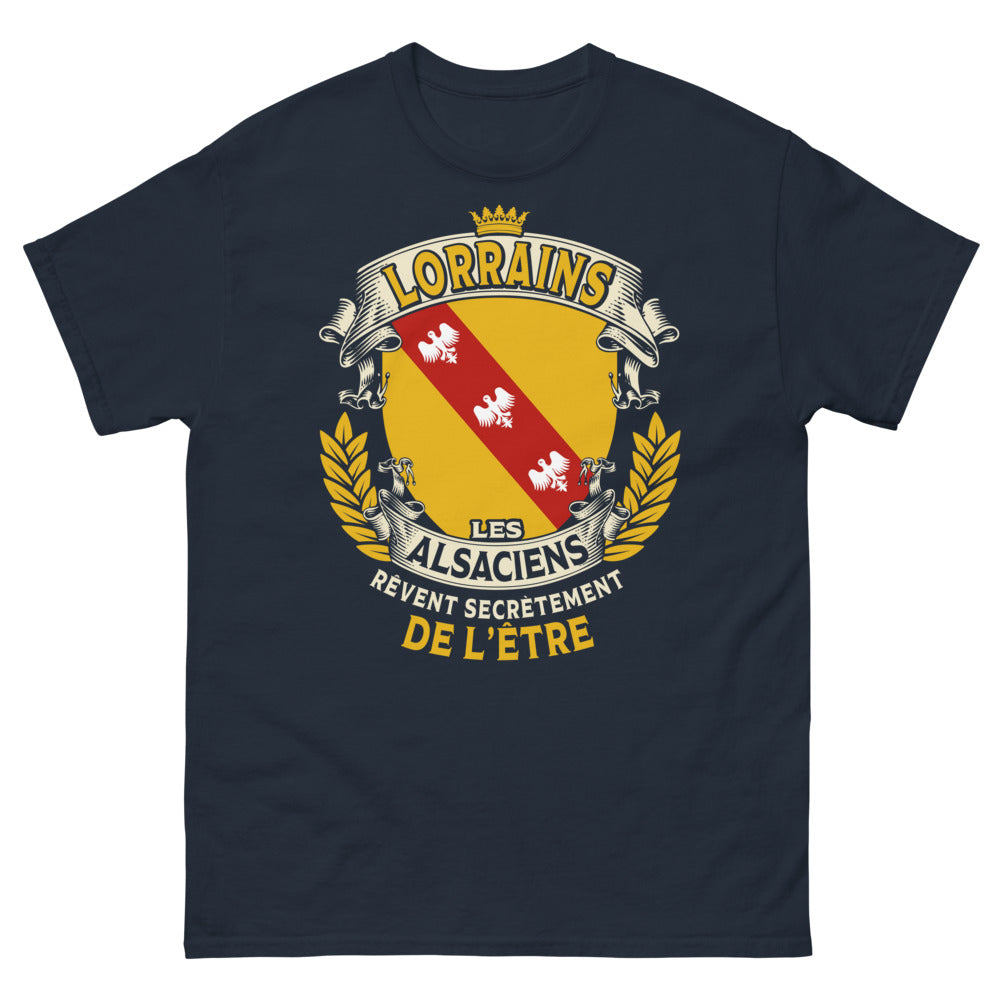 T-shirt Lorrains marine - Les Alsaciens rêvent secrètement de l'être