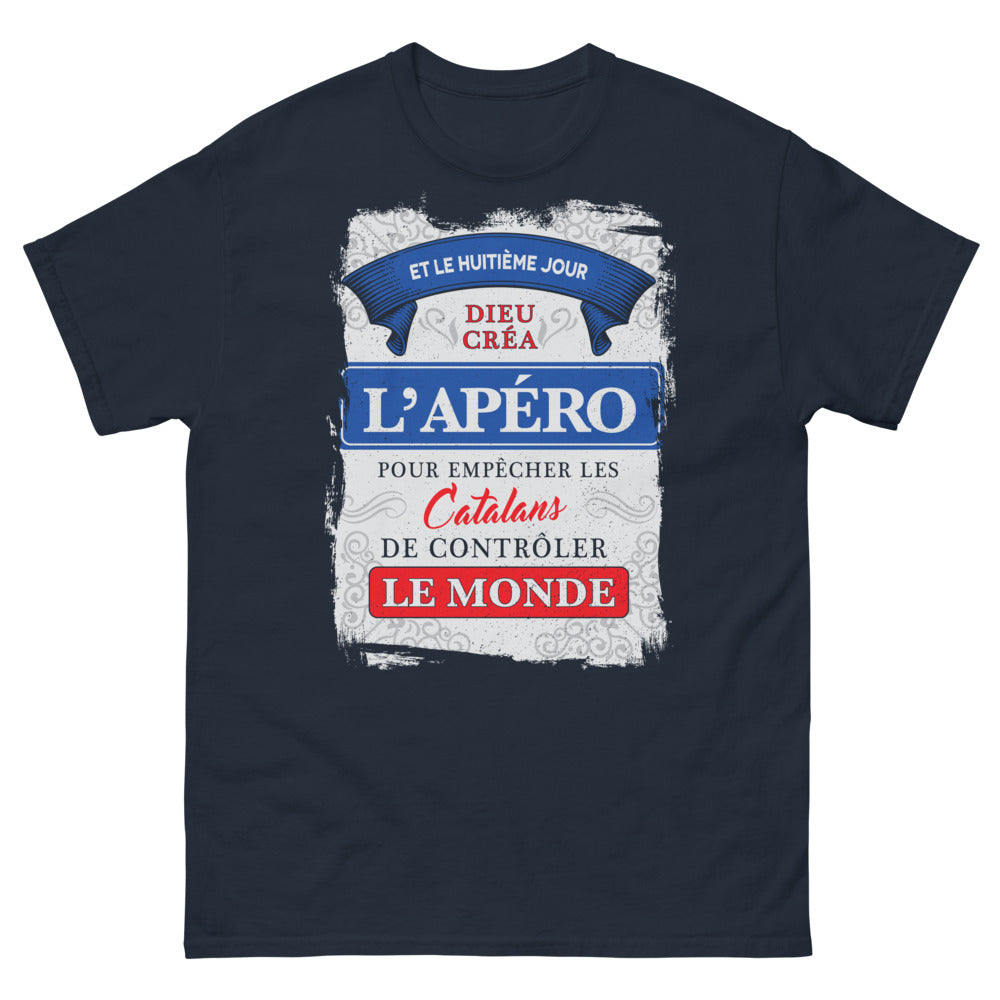 T-shirt Catalan marine - Et le huitième jour, Dieu créa l'apéro