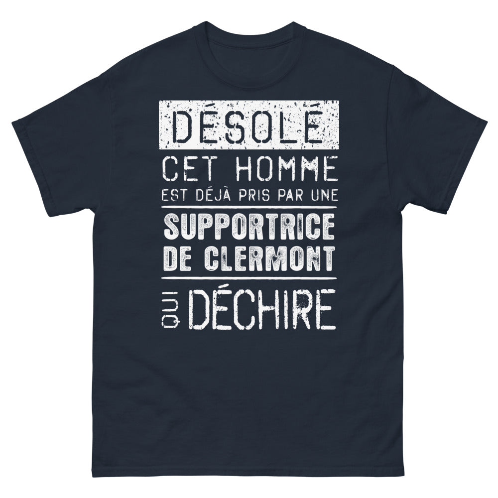 T-shirt Supporter Clermont marine - Désolé, cet homme est déjà pris