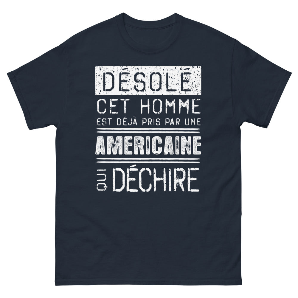 T-shirt Amérique marine - Désolé, cet homme est déjà pris