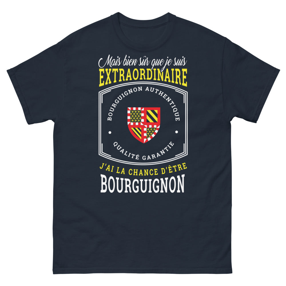 T-shirt Bourguignon marine - 'Mais bien sûr que je suis extraordinaire bourguignon'