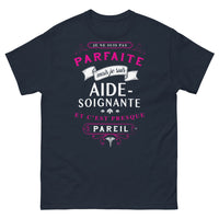 Thumbnail for T-shirt Aide-soignante marine - message complice au quotidien