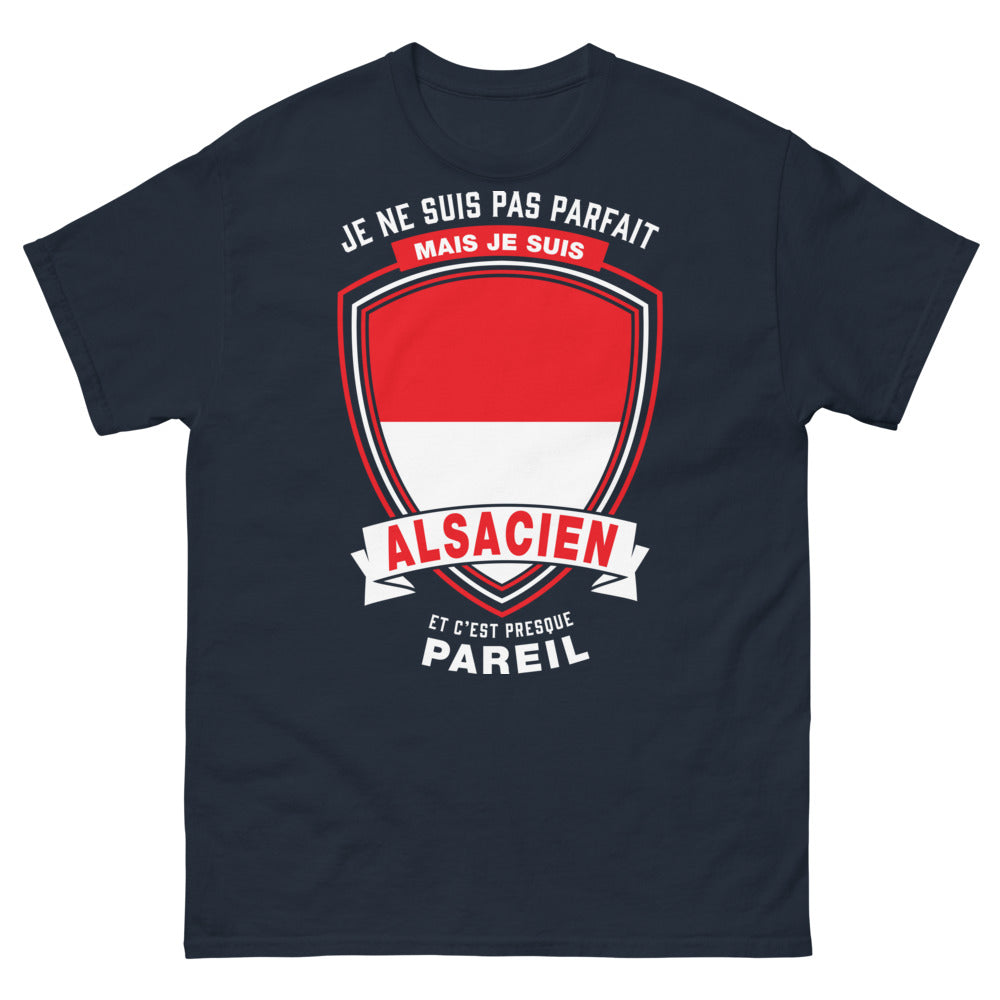 T-shirt Alsacien marine - Je ne suis pas parfait mais presque