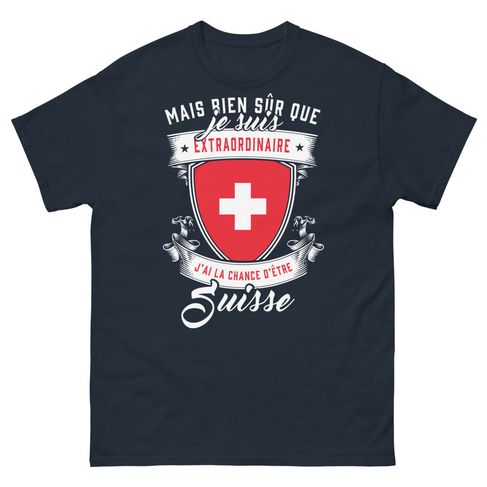 T-shirt Origines locales marine - design unique, humour nostalgique