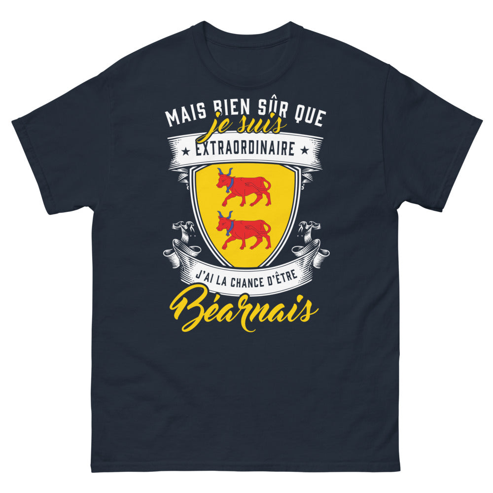 T-shirt Béarnais marine - Mais bien sûr j'ai la chance d'être Béarnais