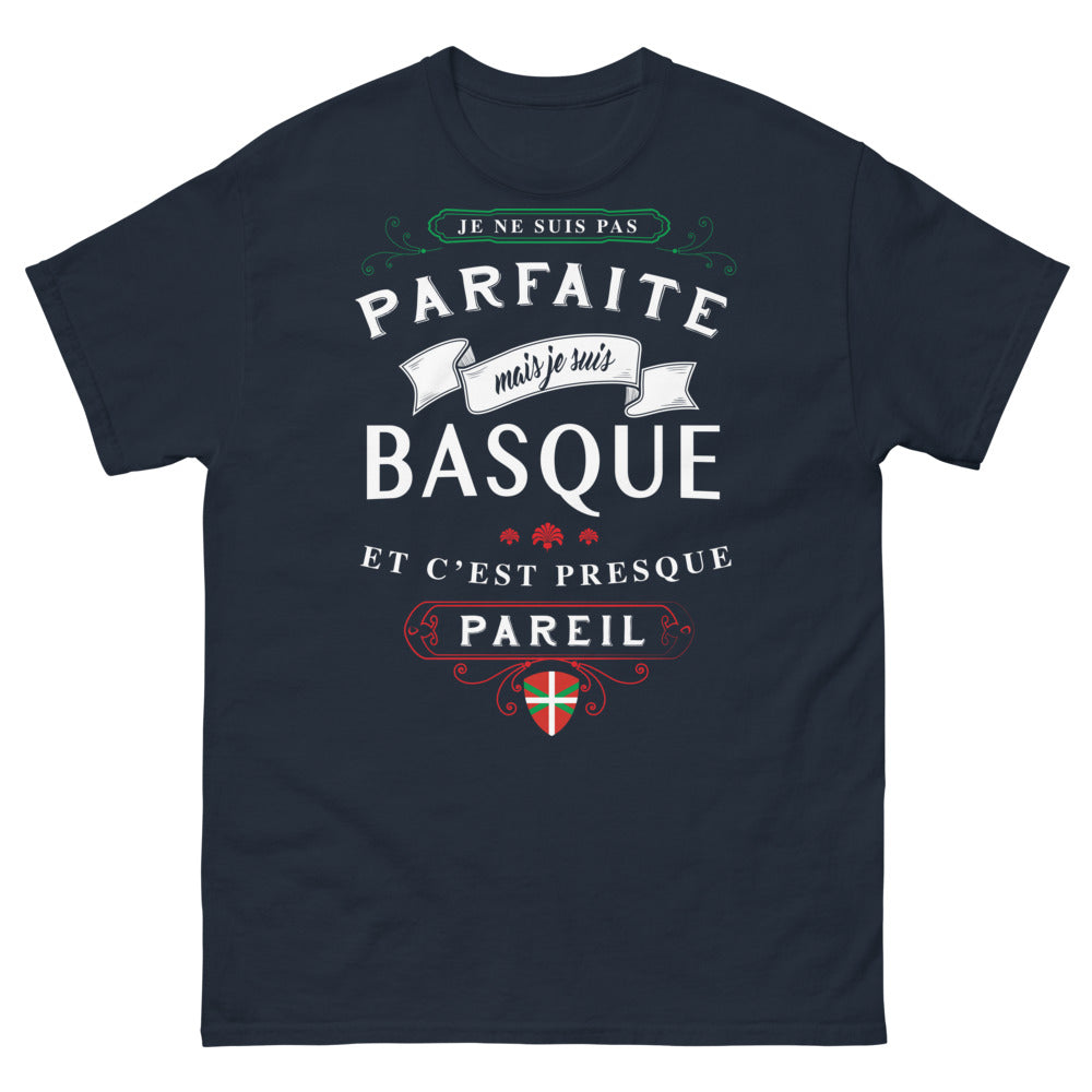 T-shirt Basque marine - Je ne suis pas parfaite mais je suis Basque