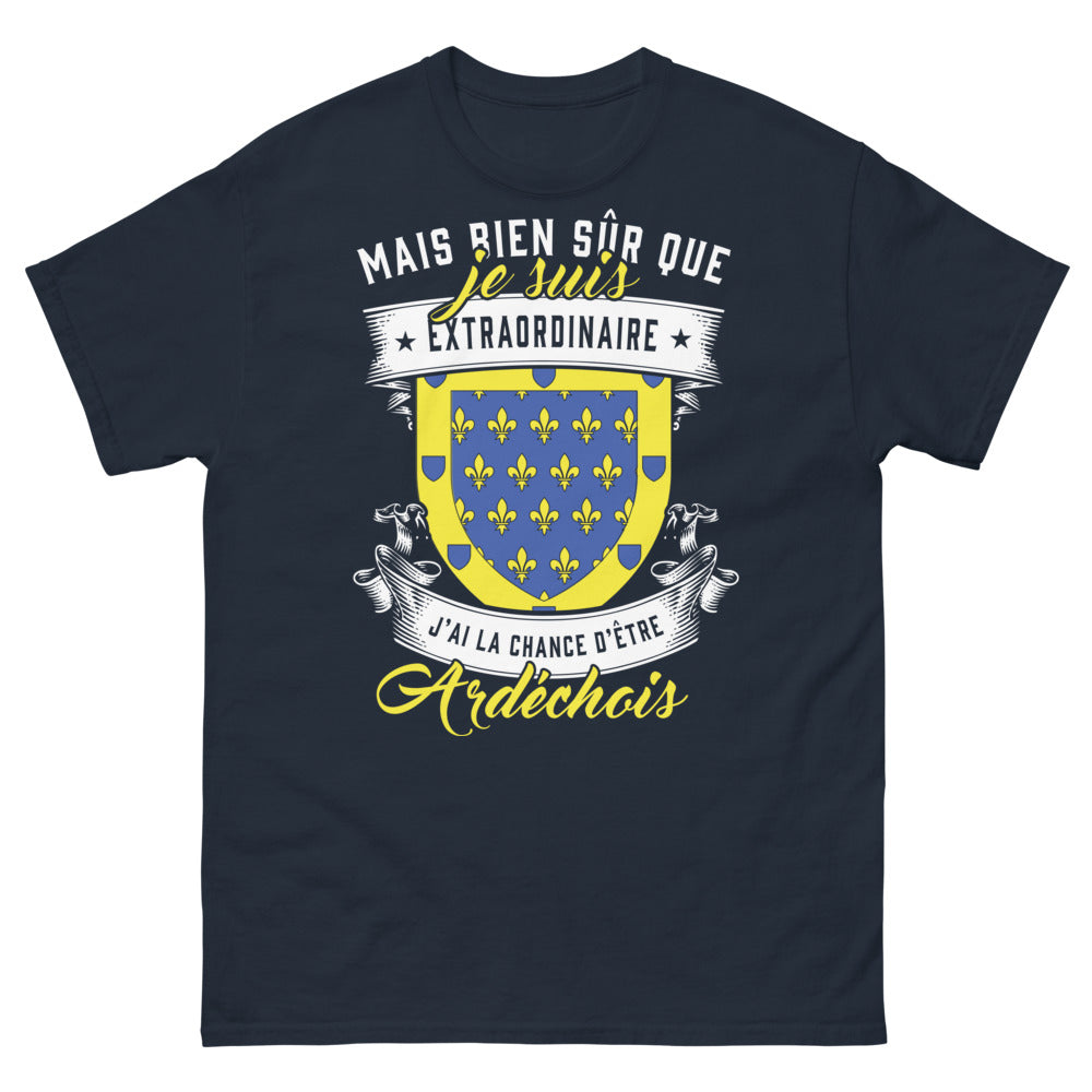 T-shirt Ardèche marine - Fier d'être Ardéchois
