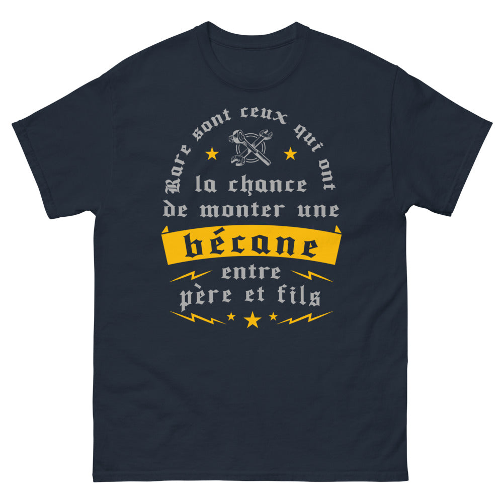 T-shirt Moto père-fils marine - Complicité et balades à moto