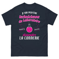 Thumbnail for T-shirt Technicienne de laboratoire marine - je ne peux pas dissoudre la connerie