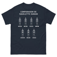 Thumbnail for T-shirt Comparaison de squelettes marine - design squelettes vintage, hommage à la diversité
