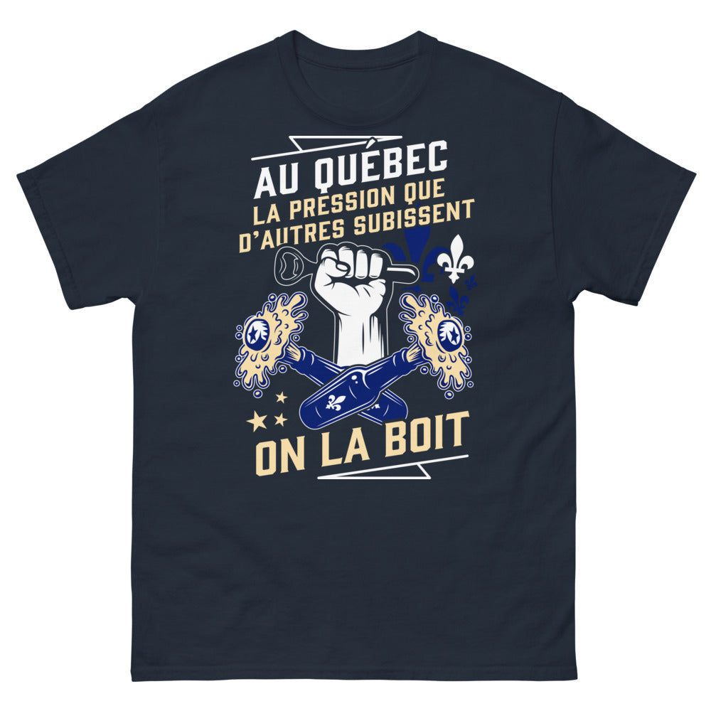 T-shirt Québecois marine - La pression? On la boit