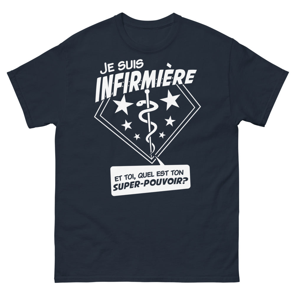 T-shirt Infirmière marine - Quel est ton super pouvoir ?