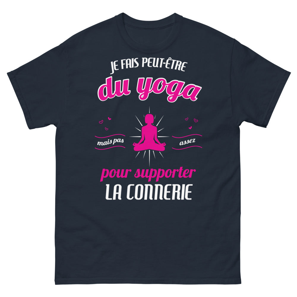 T-shirt Yoga sarcastique marine - Je fais peut-être du yoga