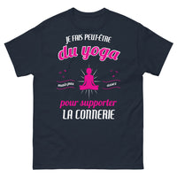 Thumbnail for T-shirt Yoga sarcastique marine - Je fais peut-être du yoga