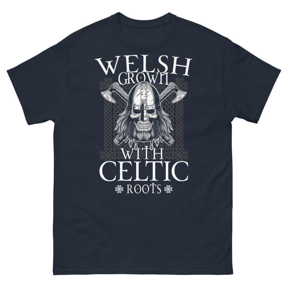 T-shirt Pays de Galles marine - Welsh Grown with Celtic Roots
