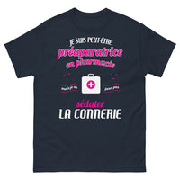 Thumbnail for T-shirt Préparatrice en pharmacie marine - Second degré et fierté