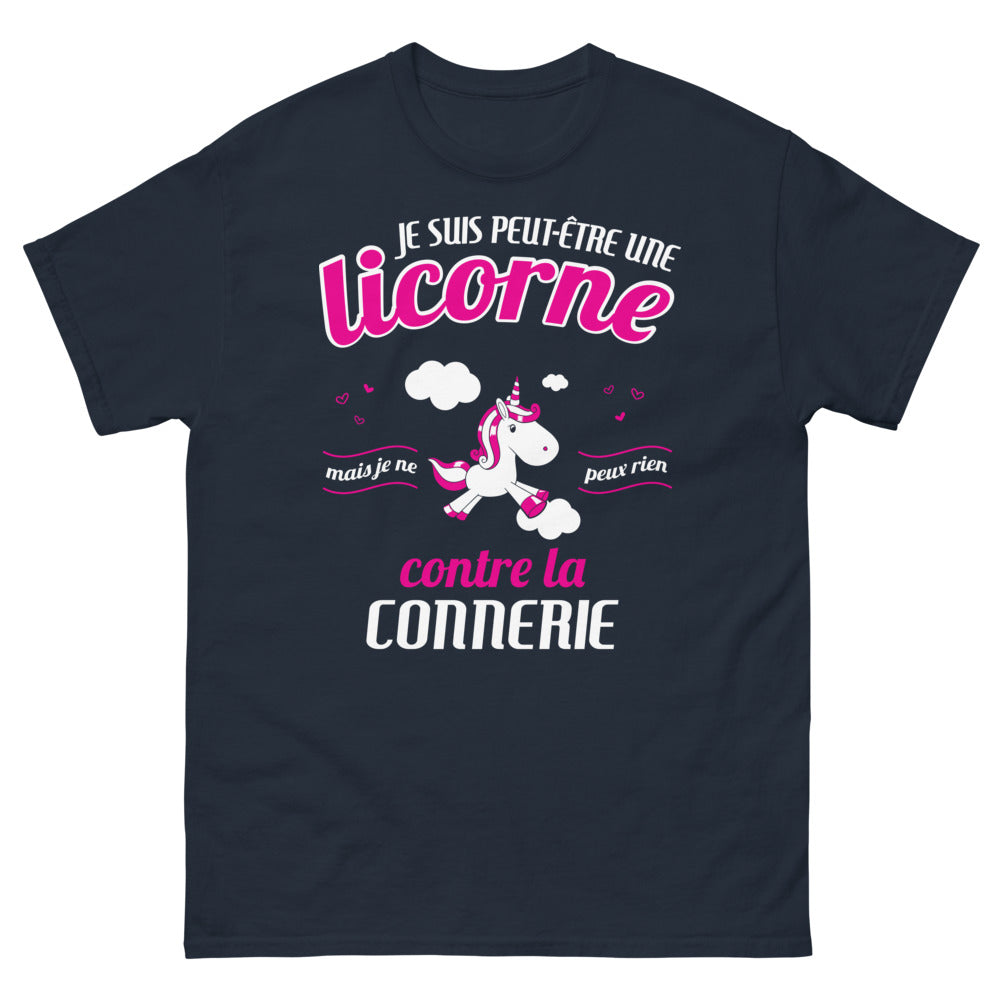 T-shirt Licorne marine - Je suis peut-être une licorne, mais je ne peux rien contre la connerie
