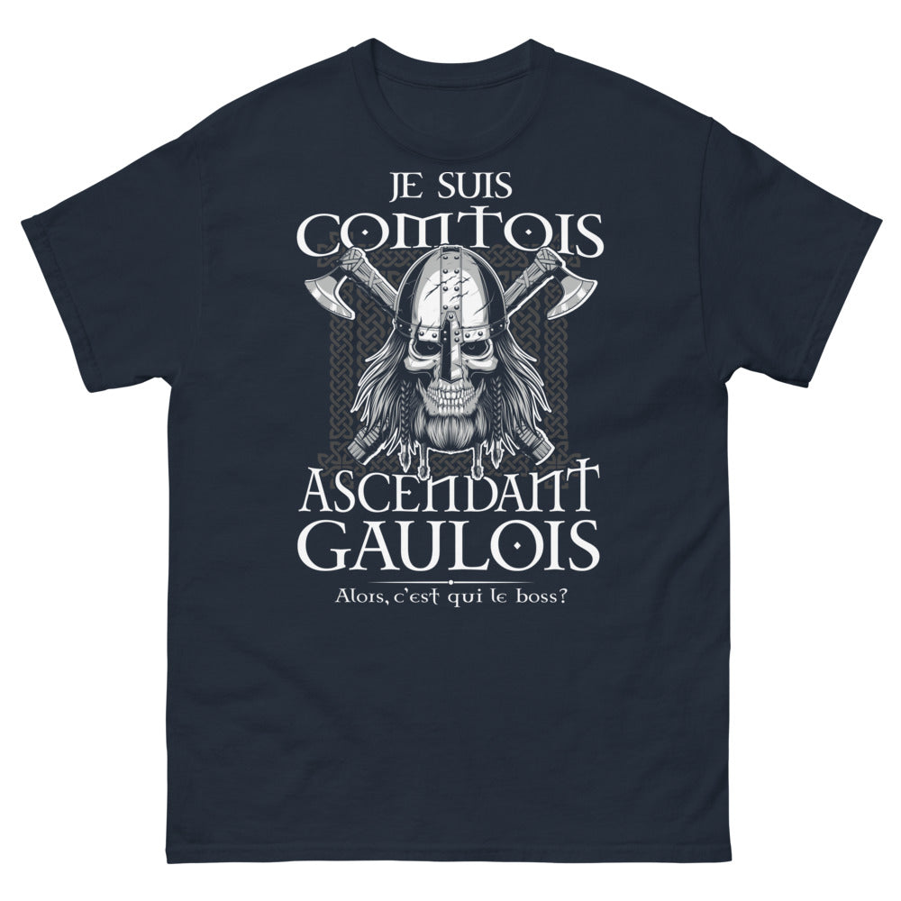 T-shirt Comtois ascendant Gaulois marine - Qui est le chef ?