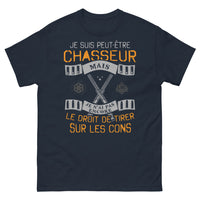 Thumbnail for T-shirt Chasseur marine - Slogan : je suis peut-être chasseur mais pas encore le droit de tirer sur les cons