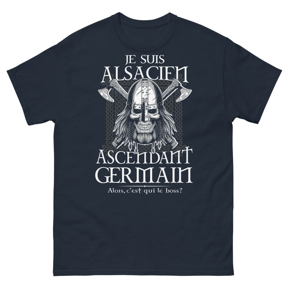 T-shirt Alsacien ascendant germain marine - Qui est le boss ?