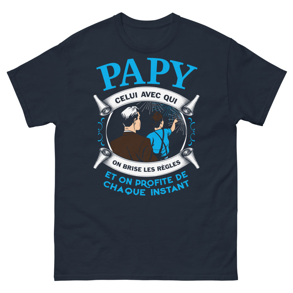 T-shirt Papy rebelle marine - Profitez chaque instant