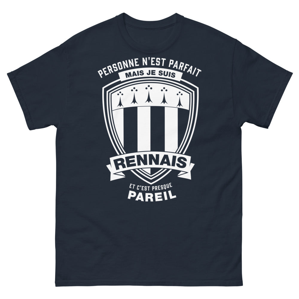T-shirt Rennais marine - Personne n'est parfait mais je suis Rennais